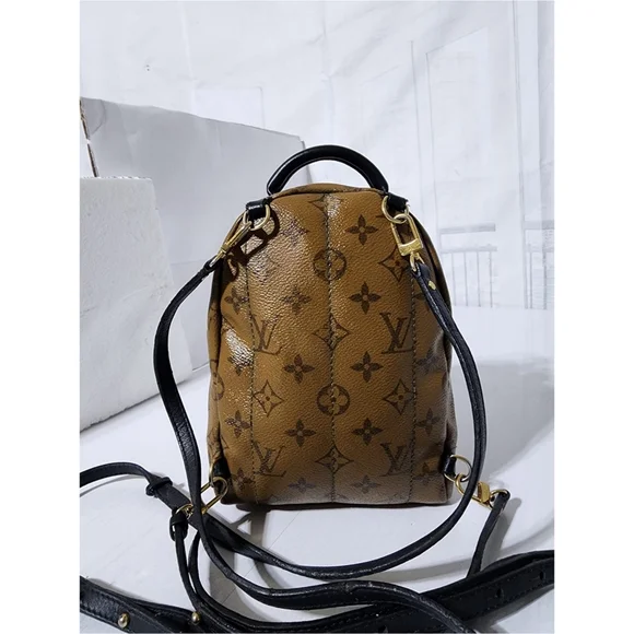 Louis Vuitton Monogram Reverse Canvas Mini Palm Spring Backpack Brown - Picture 3 of 16